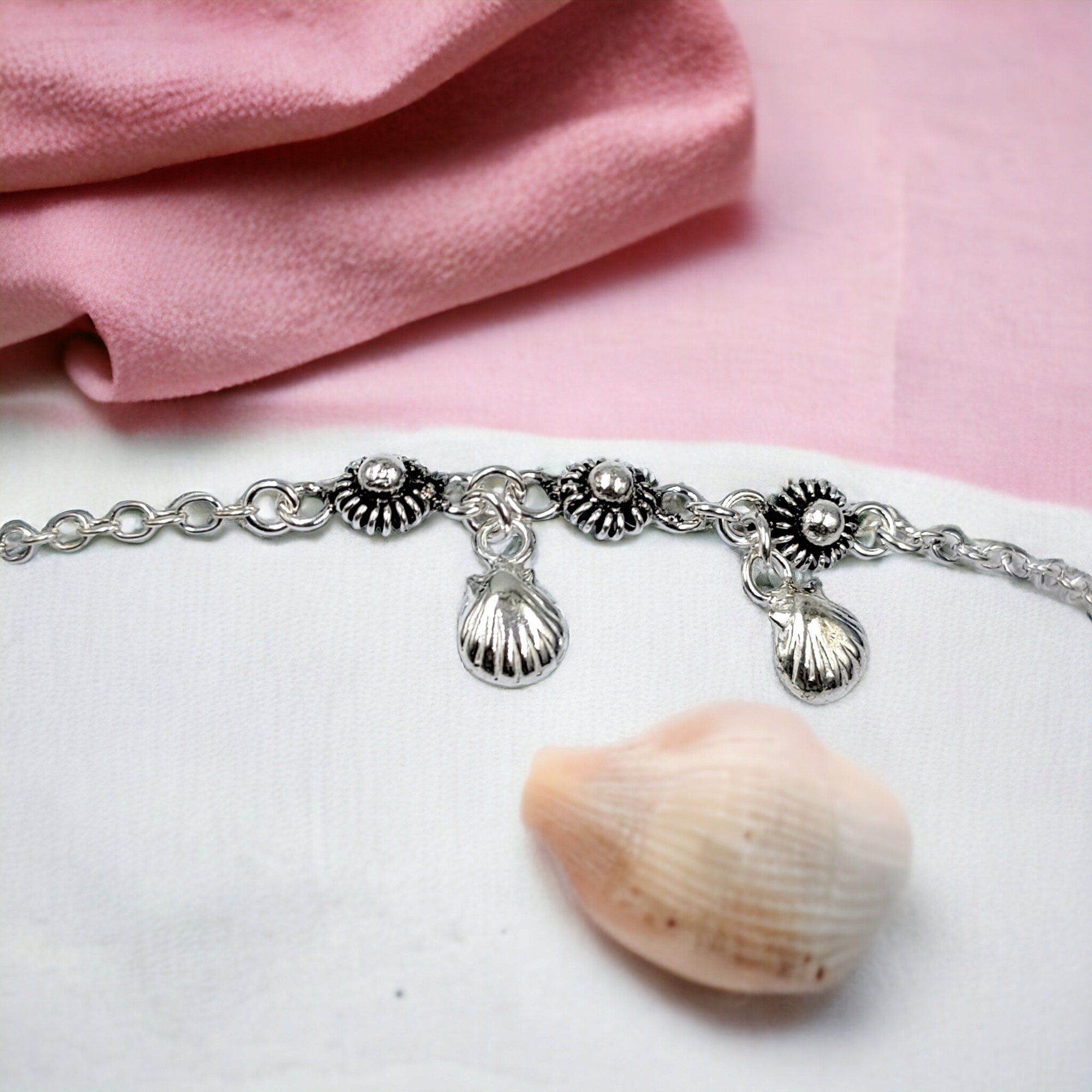 925 Sterling Silver Minimalist Indian Oxidised Design Bracelet with charms Minimalist Gift for Girlfriend,Daughter,Wife