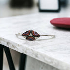Black Multi Color Stone Solid Silver Pretty Minimalist Adjustable Bracelet Beautiful Gift for Black Lover,Girlfriend,Daughter,Wife