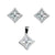 Beautifull 925 Sterling White CZ Earrings Pendant Set Cubic Earrings Pendant Set Geomatric jewelry for Gift