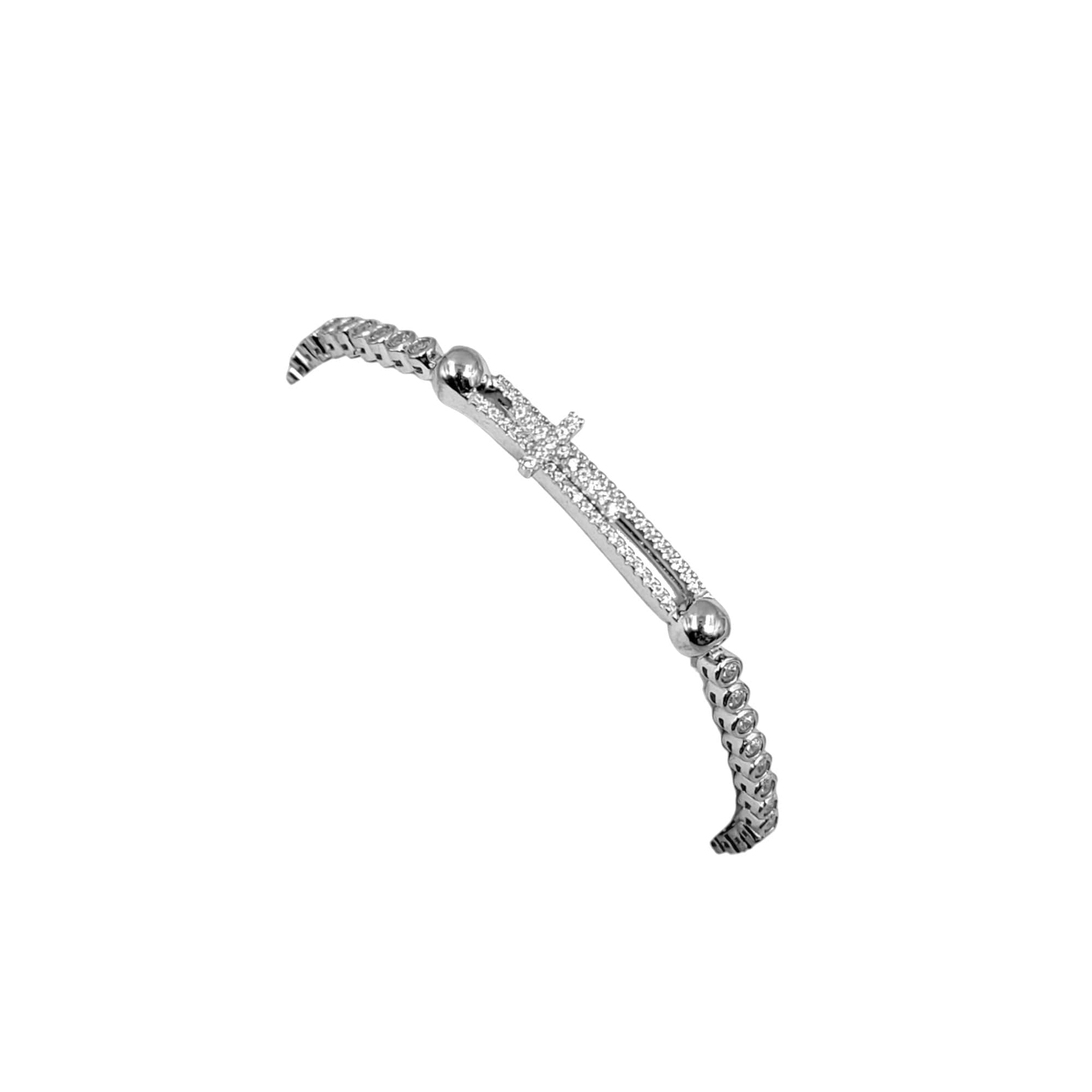 925 Sterling Silver White Stone CZ Pretty Tennis Bracelet Pave set diamond chain Adjustable Bracelet Minimal Gift for Christmas,New year