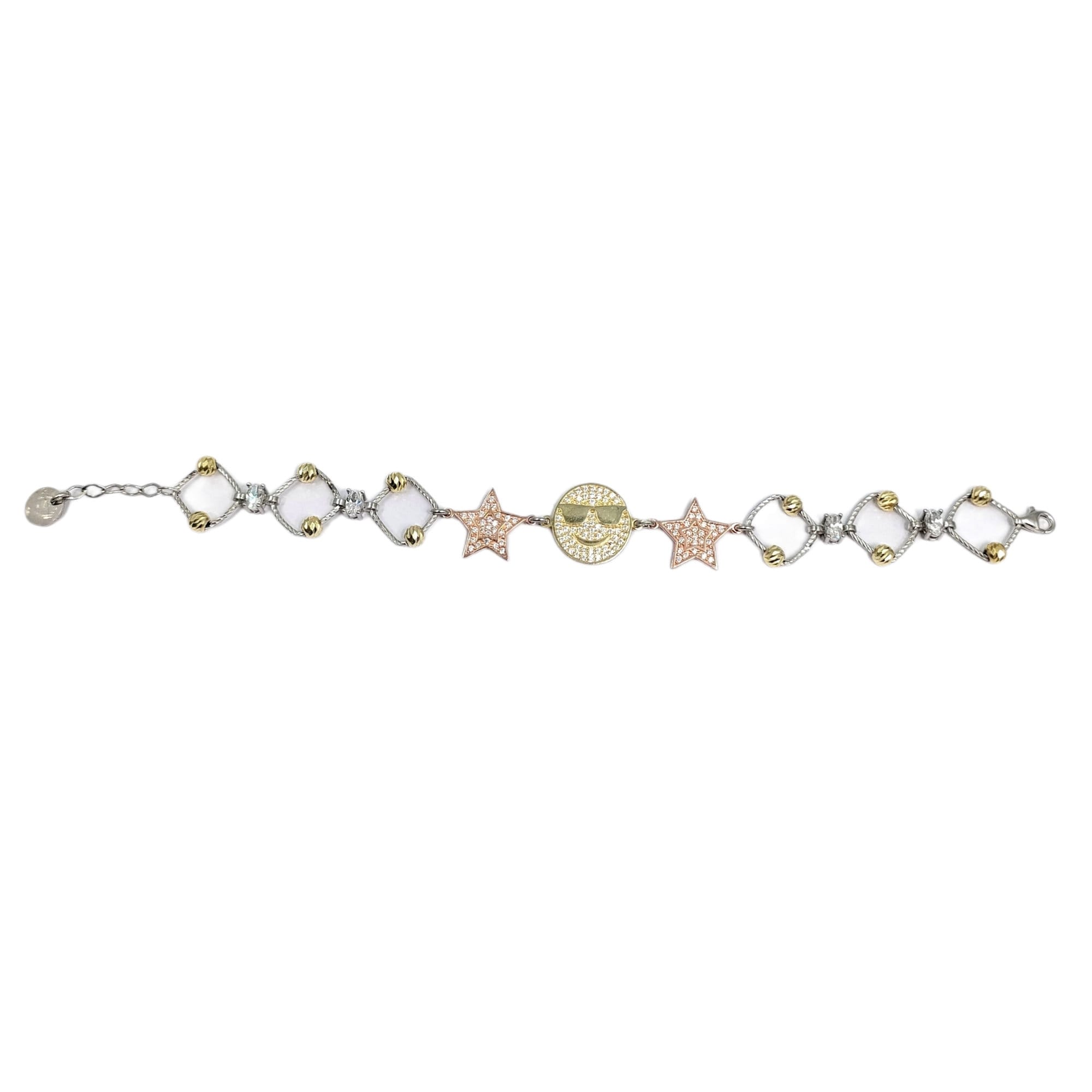 925 Sterling Silver Rock star Funky Star Shimmery Tennis Unisex Bracelet Stylish Gift for Christmas,New year