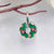 925 Sterling Silver Green Art Design Enamel Pendant Round Shape Handmade jewelry