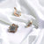 Beautifull 925 Sterling Silver Rose Gold Color White CZ Earrings Pendant Set Floral Earrings