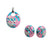 Pink Flamingo CZ Enamel 925 Sterling Silver English Lock Earrings and Pendant Set Cubic Zirconia Flower Design Minimalist Handmade Gift