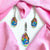 Luxury Fine Jewelry CZ Flower with Butterfly Enameled Pendant with English Lock Earrings 925 Sterling Silver Set Minimalist Handmade Gift