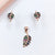 925 Sterling Silver Leaf Pendant Earring Set in Rose gold color with Mutlicolor CZ Luxury Enamel Fine Jewelry Minimalist Handmade Gift