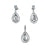925 Sterling Silver Tear Drop Pear Shape Cubic Zirconia Stone Dangle Drop Earrings Minimalist Handmade Wedding Gift