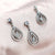 925 Sterling Silver Tear Drop Pear Shape Cubic Zirconia Stone Dangle Drop Earrings Minimalist Handmade Wedding Gift