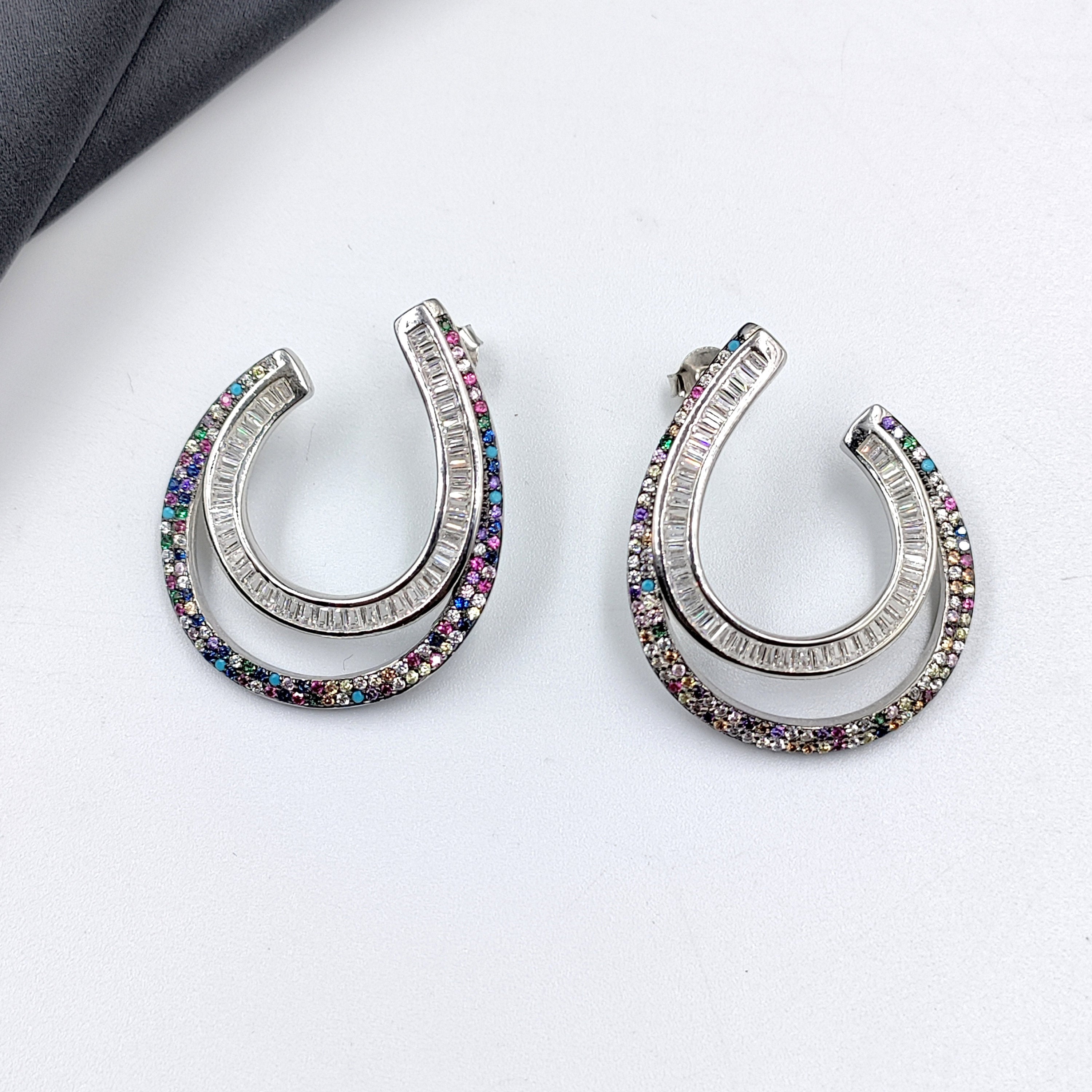 925 Sterling Silver Luxury Modern Twisted Circle Pendant Earrings Set with Push Back Swirl Large Spiral Design Minimalist Handmade Gift