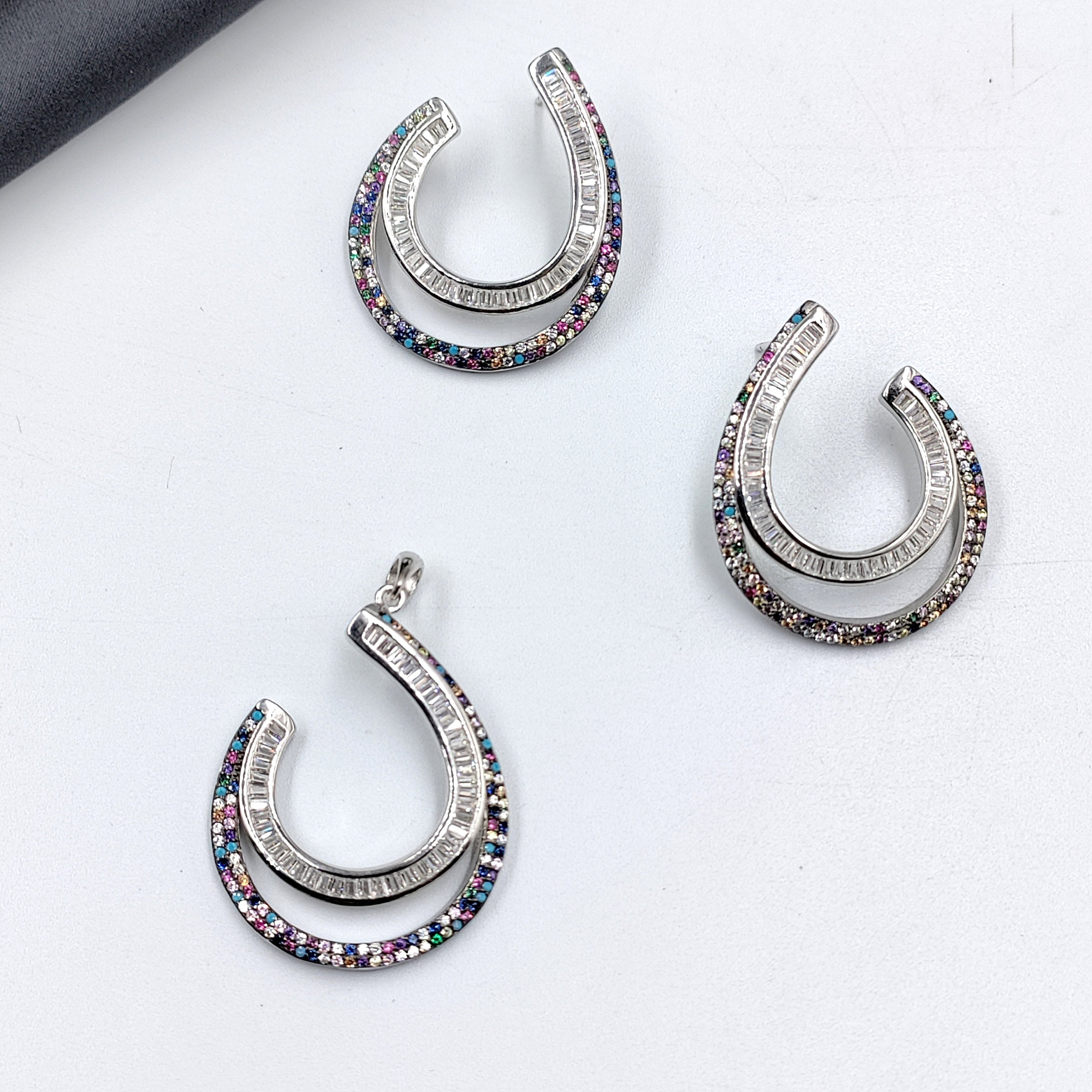 925 Sterling Silver Luxury Modern Twisted Circle Pendant Earrings Set with Push Back Swirl Large Spiral Design Minimalist Handmade Gift