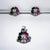 925 Sterling Silver Heart Shape Multicolor Flower Petal with Butterfly Design CZ Stone Pendant Earrings Minimalist Handmade Gift