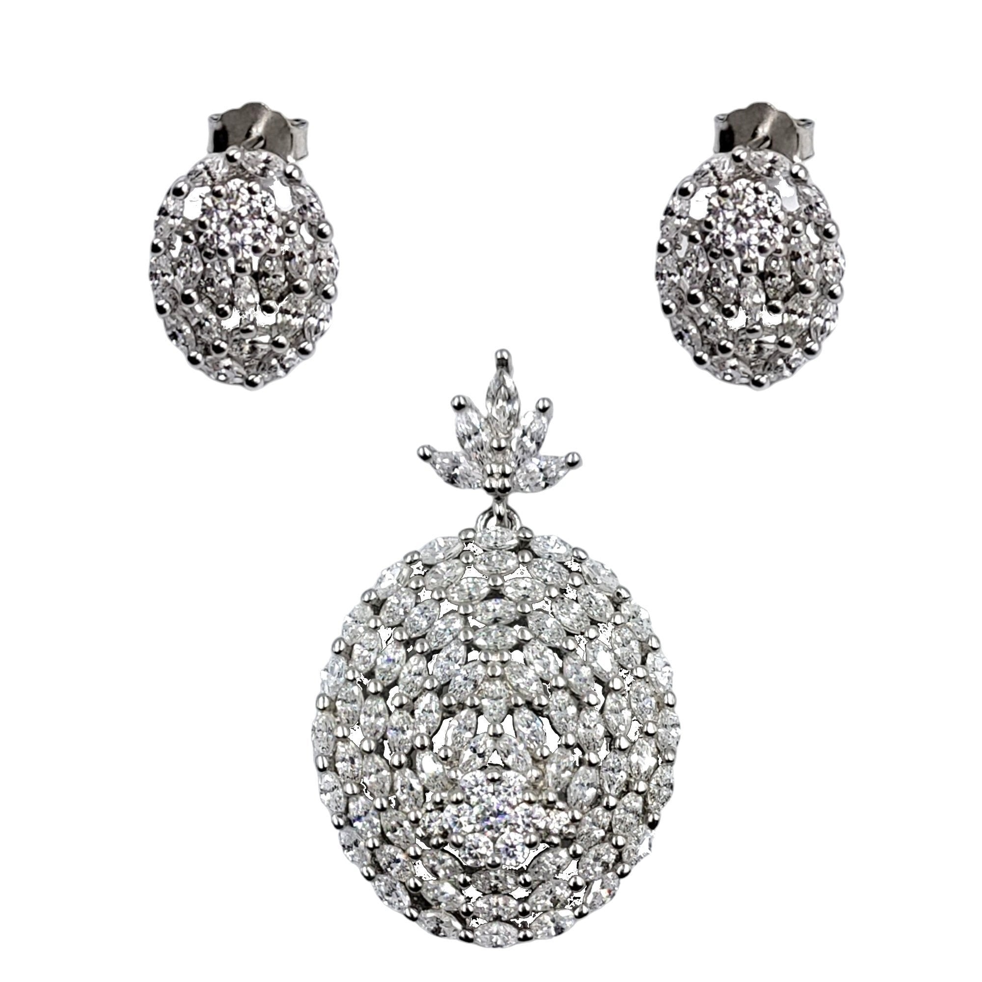 Big Oval Dangle Drop Earrings 925 Sterling Silver Drop Sparkling Colorless CZ Minimalist Handmade Gift for Mother,Daughter,Sister