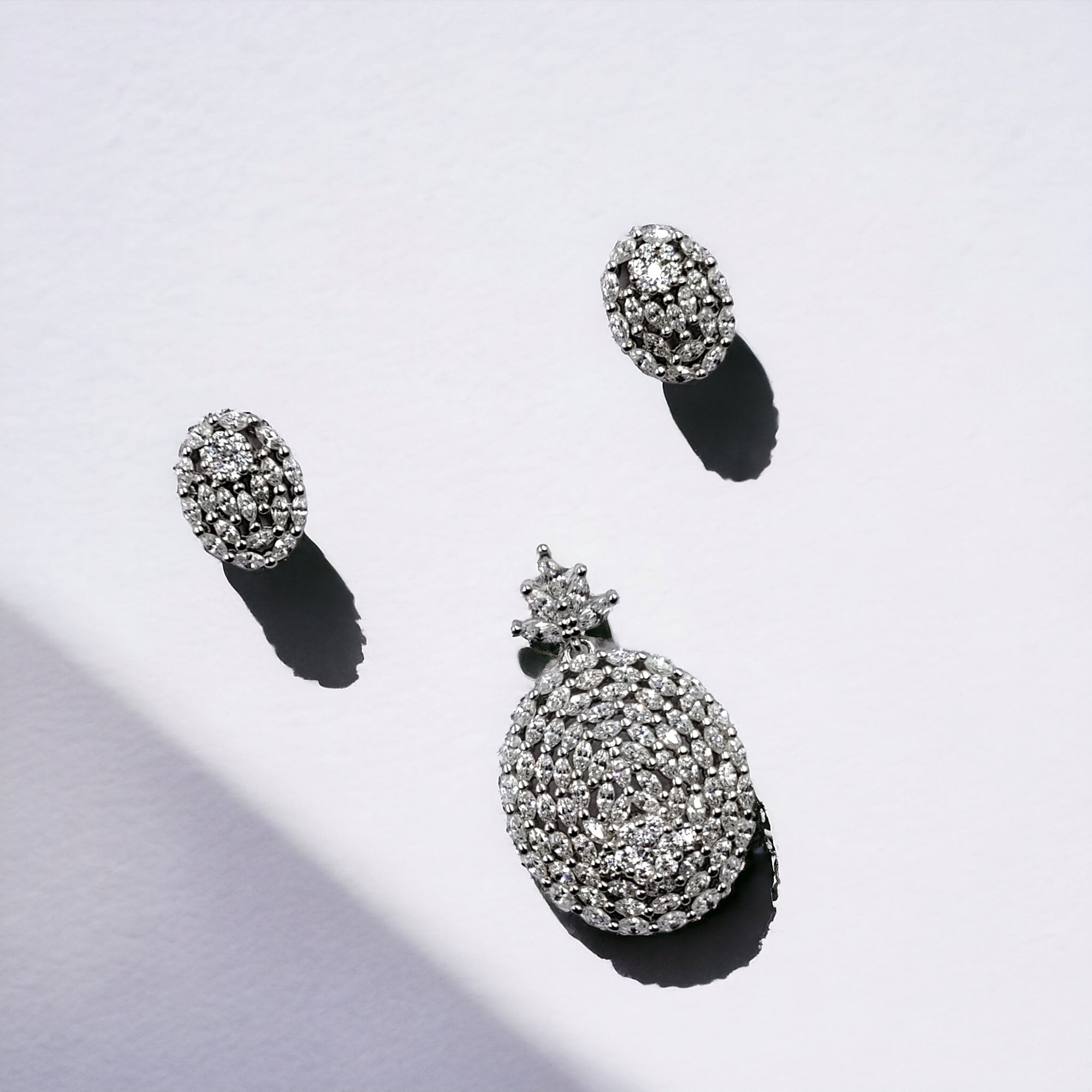 Big Oval Dangle Drop Earrings 925 Sterling Silver Drop Sparkling Colorless CZ Minimalist Handmade Gift for Mother,Daughter,Sister